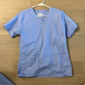Women’s light blue scrub top